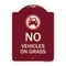 Signmission Designer Series No Vehicles on Grass, Burgundy Heavy-Gauge Aluminum Sign, 24" x 18", BU-1824-23552 A-DES-BU-1824-23552 - alternate 1